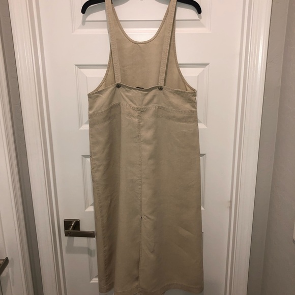 Vintage J. Jill Taupe 100% HEMP Lagenlook Tank Apron Maxi Dress sz SP S P - Picture 5 of 6